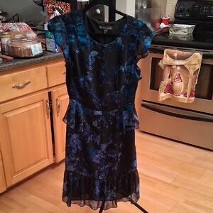 Adrianna Papell Midnight Floral Midi Dress